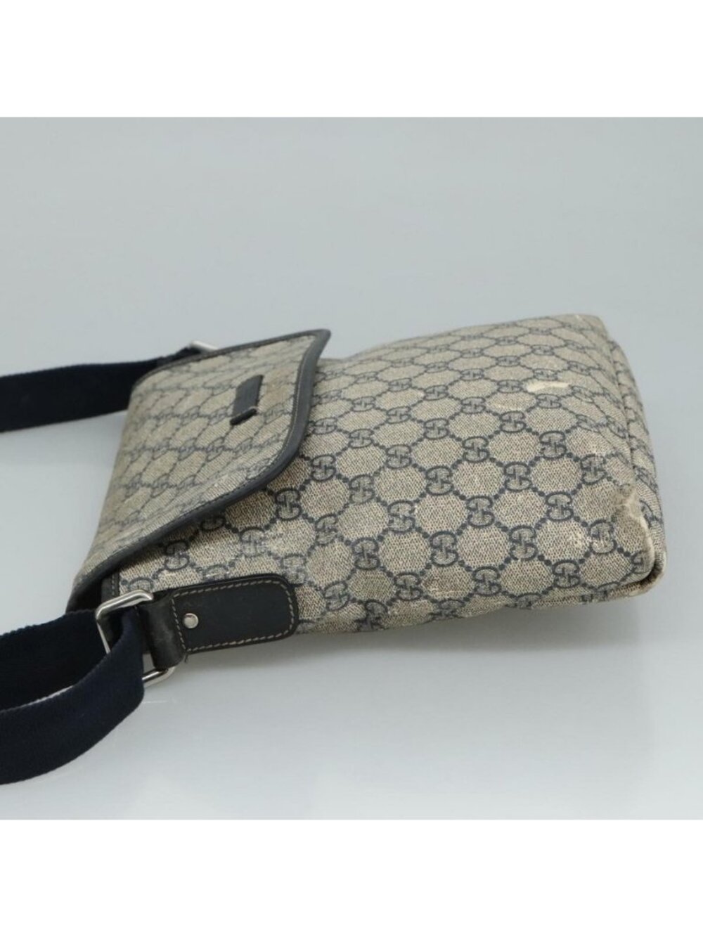 Authentic GUCCI GG Supreme Shoulder Bag PVC Navy 223666 - Picture 11 of 16